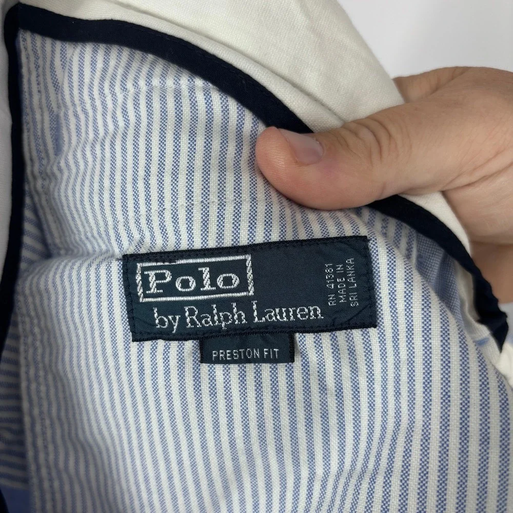 Polo Ralph Lauren Oxford Pants Mens 32x29 (Tag 33x30) Blue Preston Fit Preppy